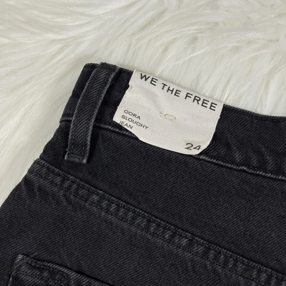 NEW We the Free People‎ Women's Size 24 Washed Black Cora Slouchy Denim Jeans